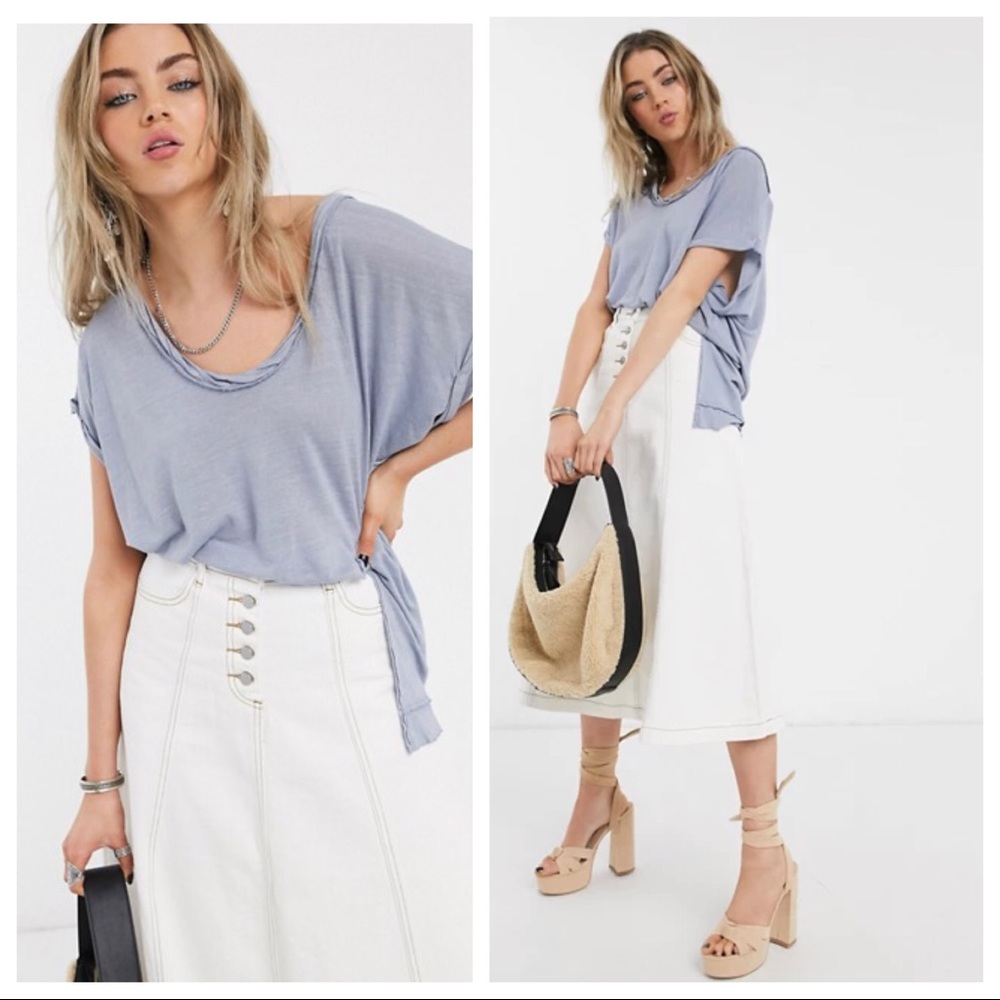 FREE PEOPLE BOHO FLOWY TUNIC TEE KNIT TOP A2C - Picture 14 of 16